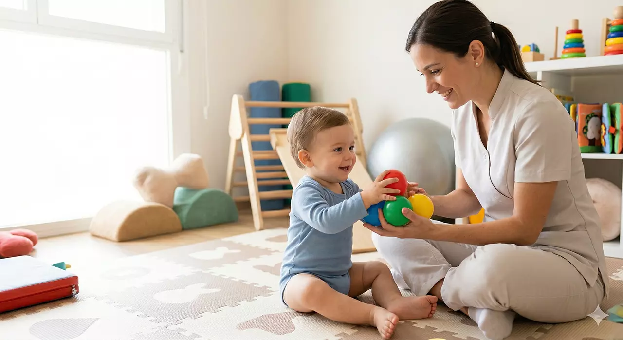 Crianca em atendimento de estimulacao precoce